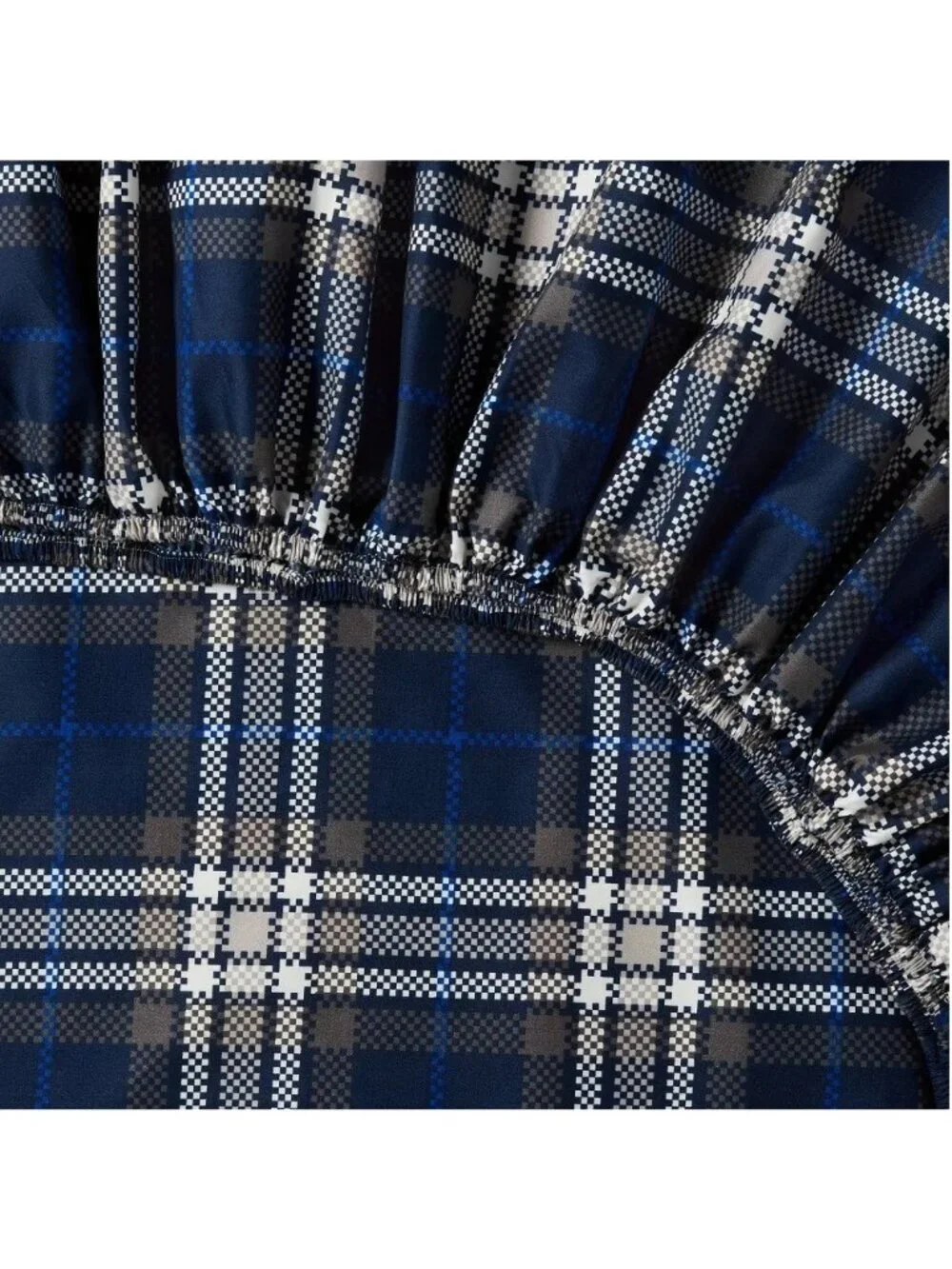 Full Size 4 Piece Sheet Set Room Essentials Blue Digital Plaid Design Microfiber